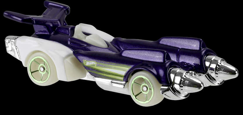A Purple And White Toy Car