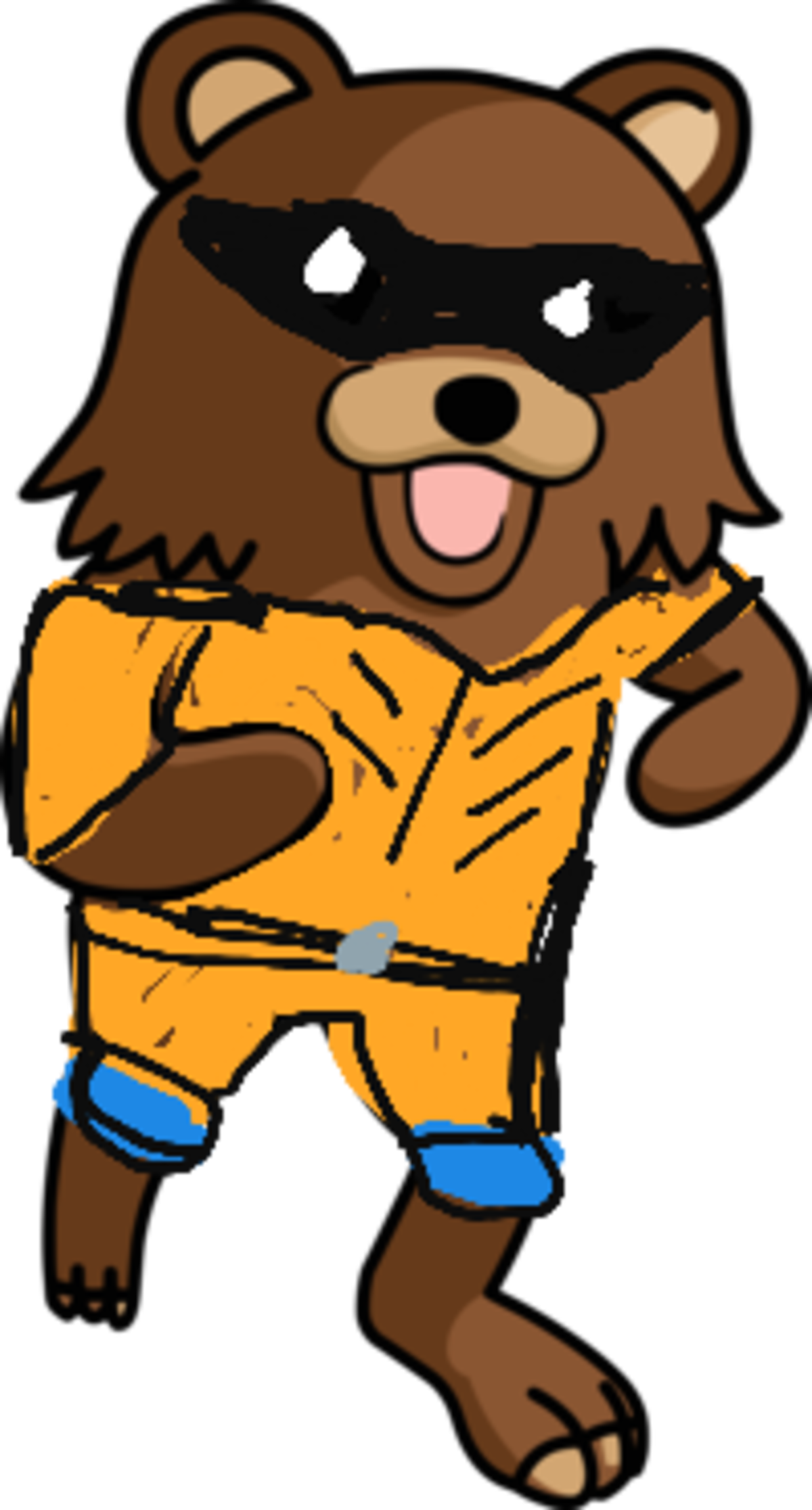 A Cartoon Bear Wearing A Yellow Jumpsuit