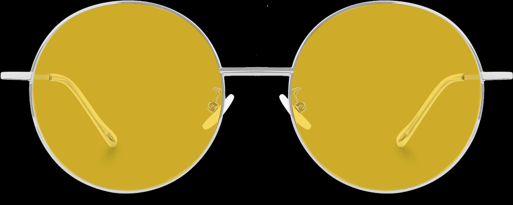 A Pair Of Sunglasses With Yellow Lenses