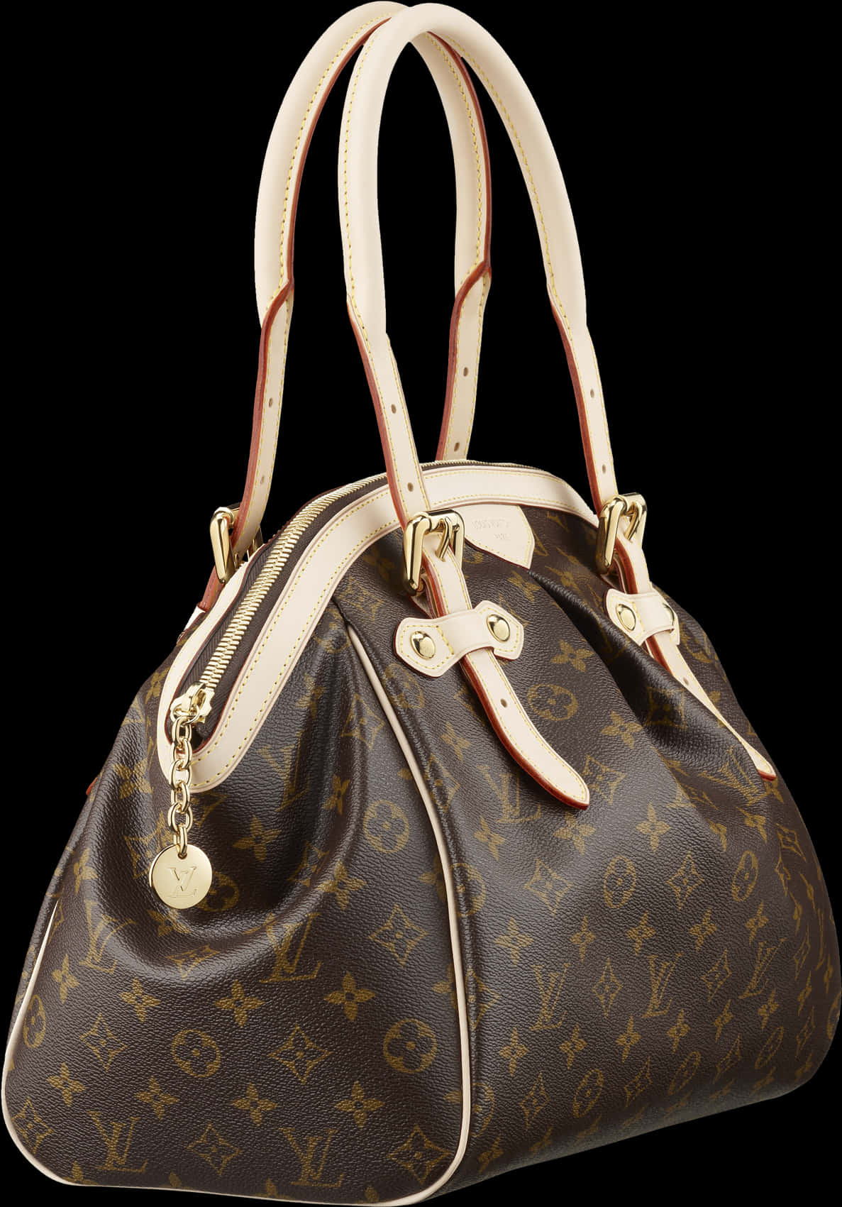 A Brown And White Louis Vuitton Handbag
