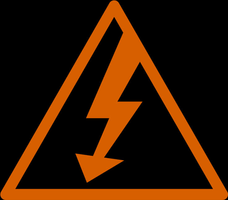 A Triangle With A Lightning Bolt In It