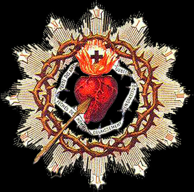 A Heart With A Cross And Crown Of Thorns