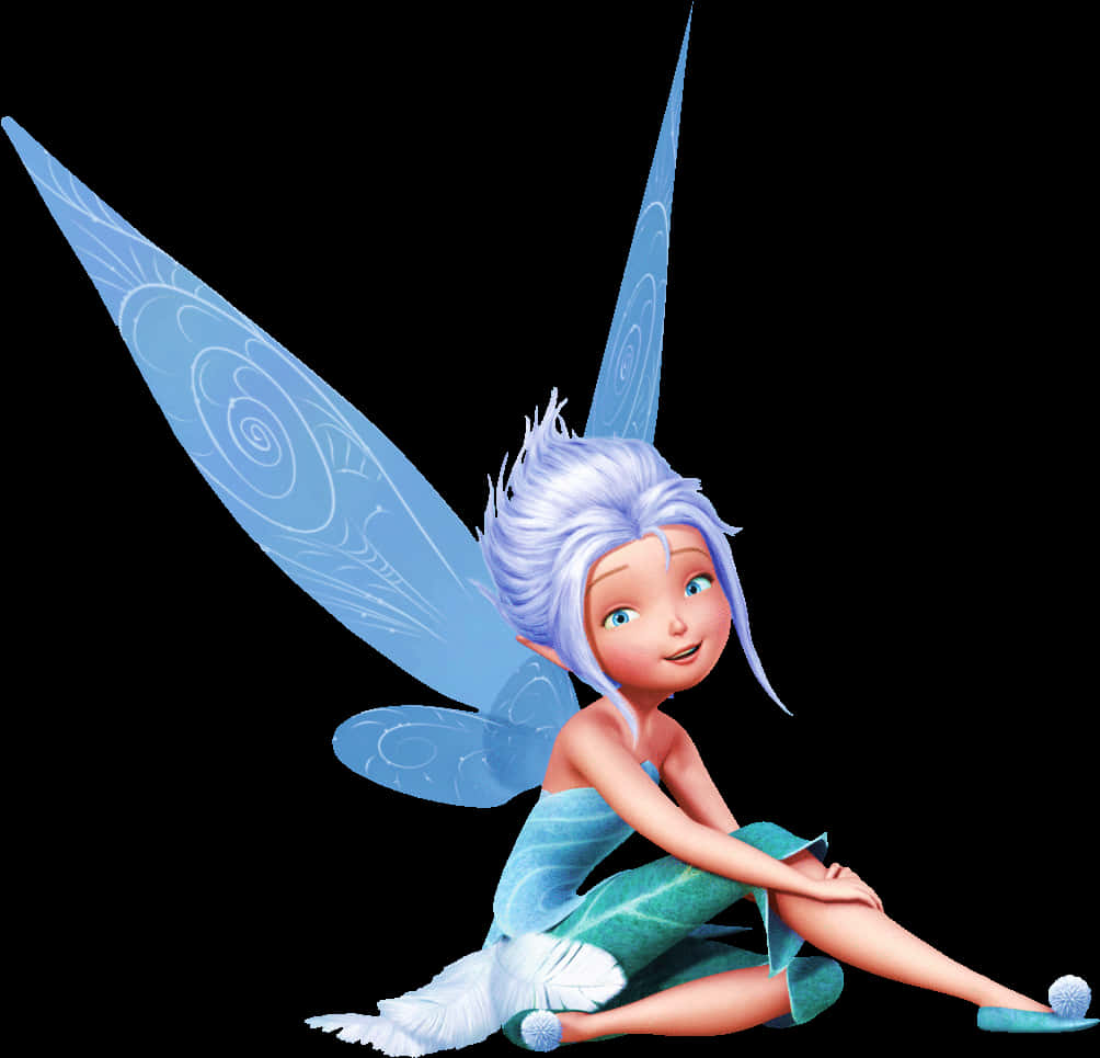 A Cartoon Of A Fairy Sitting On The Floor