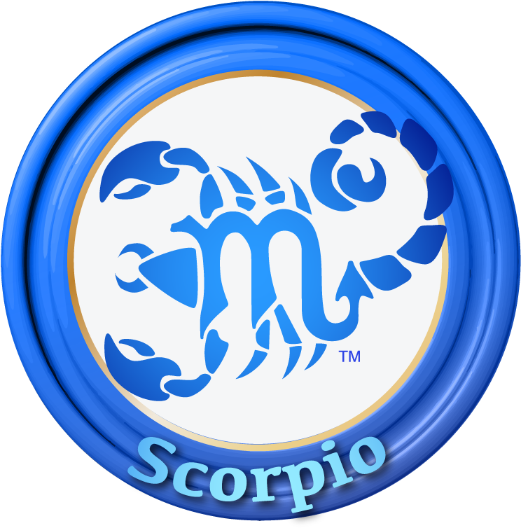 A Blue And White Circle With A Zodiac Sign