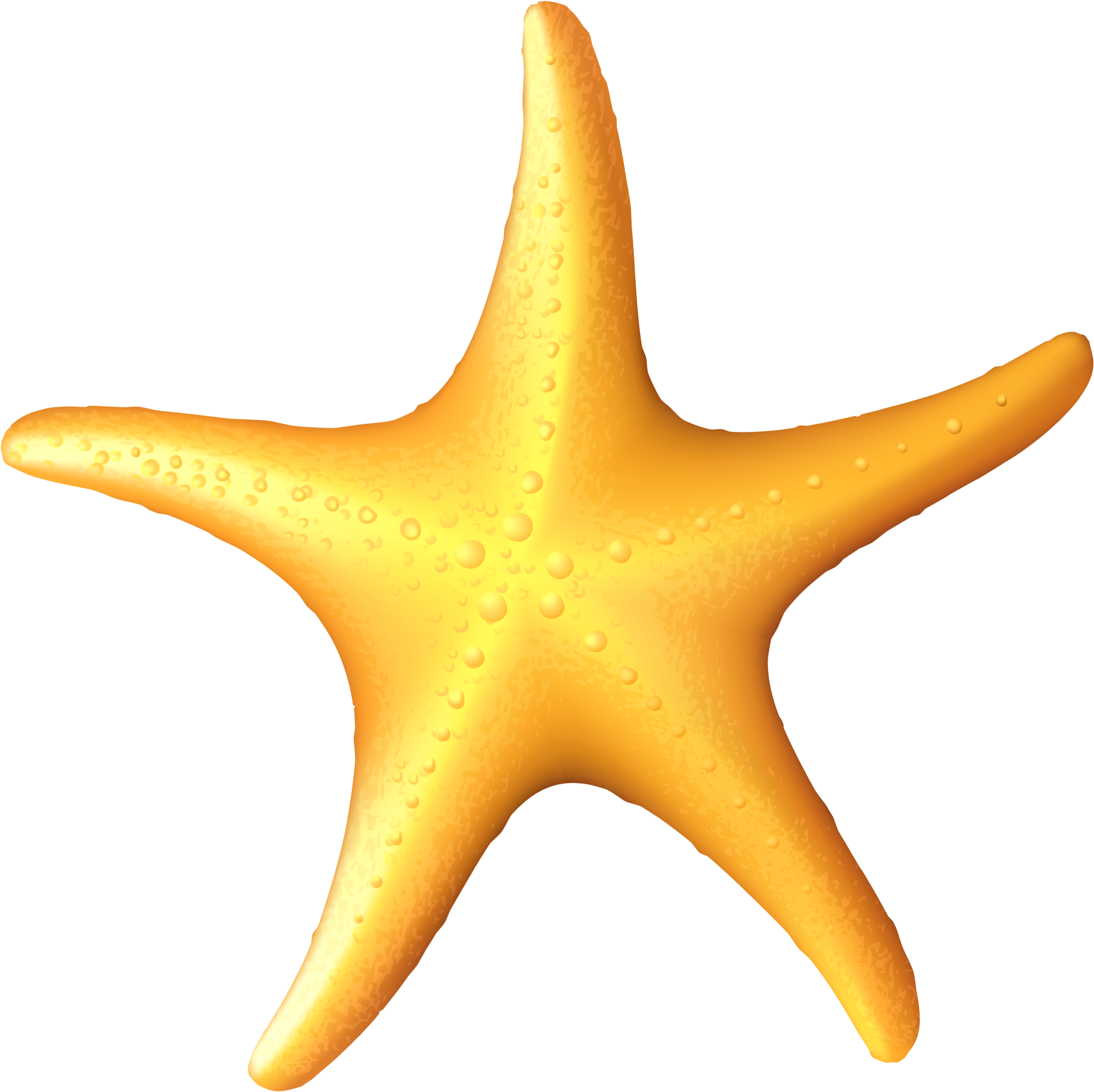 A Yellow Starfish With Water Drops
