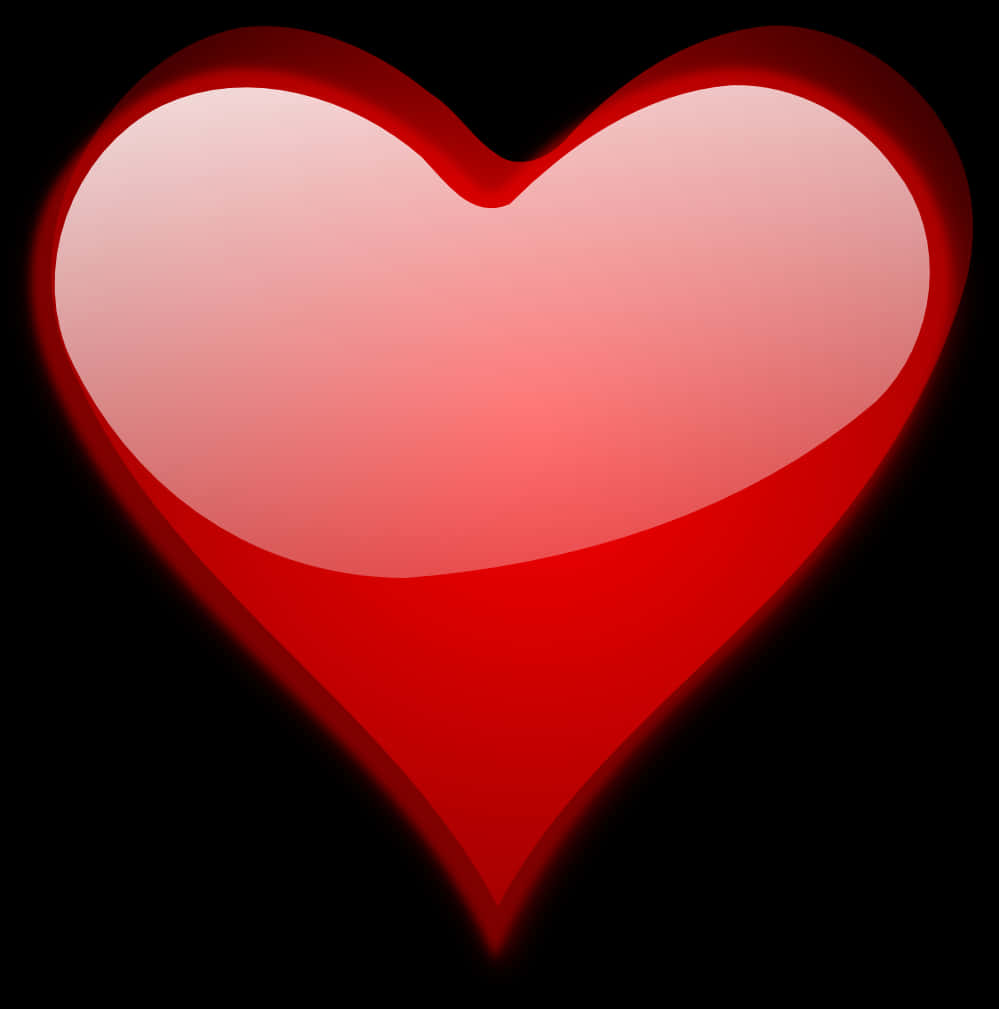 A Red Heart With Black Background