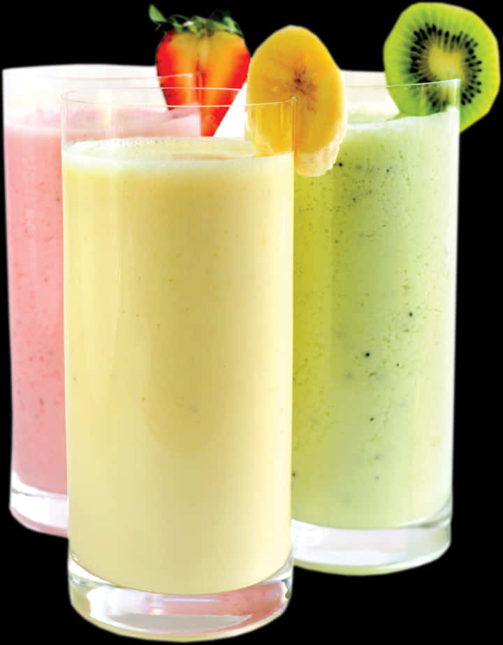A Group Of Different Colored Smoothies