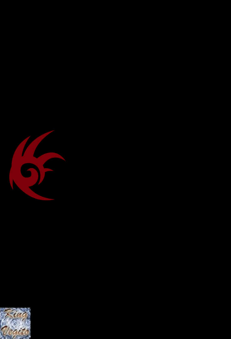 A Red Logo On A Black Background