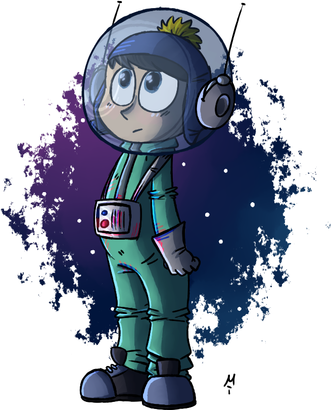 A Cartoon Of A Person In A Space Suit