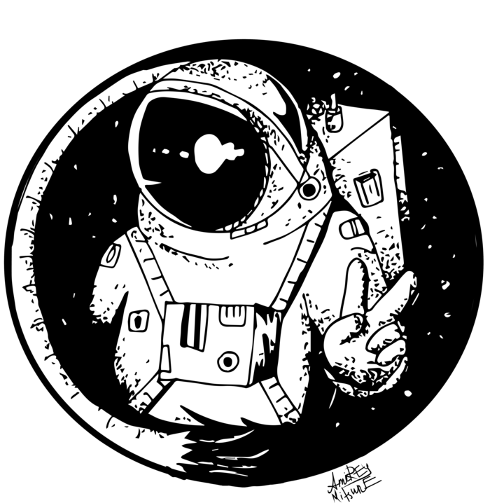 A Cartoon Of An Astronaut In Space