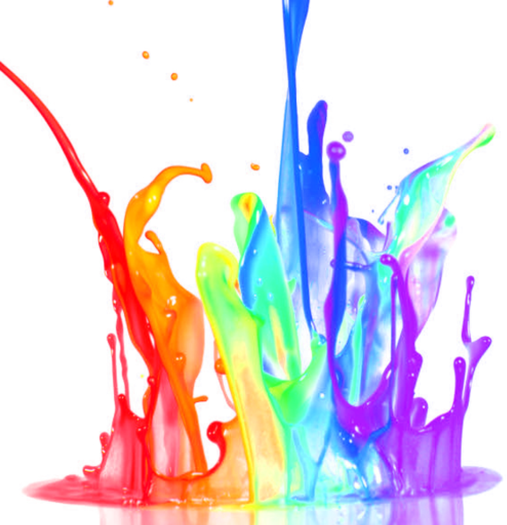 A Colorful Paint Splashing Out Of A Black Background