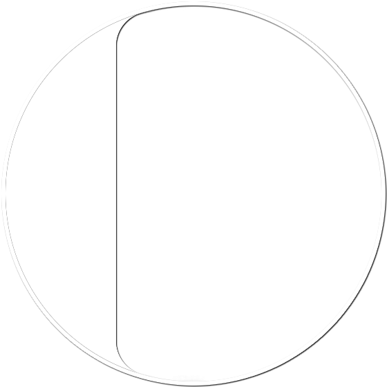 A Black And White Circle With A Half Moon In The Middle