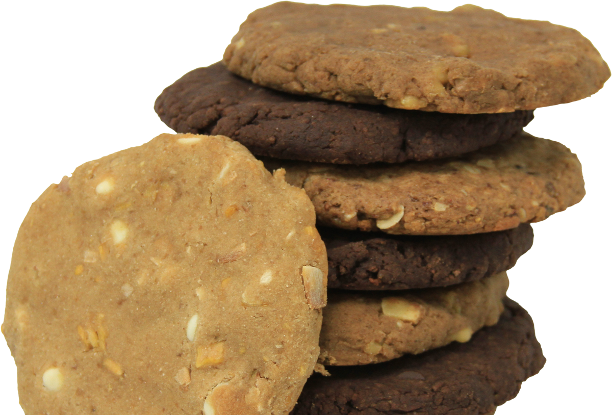 A Stack Of Cookies On A Black Background