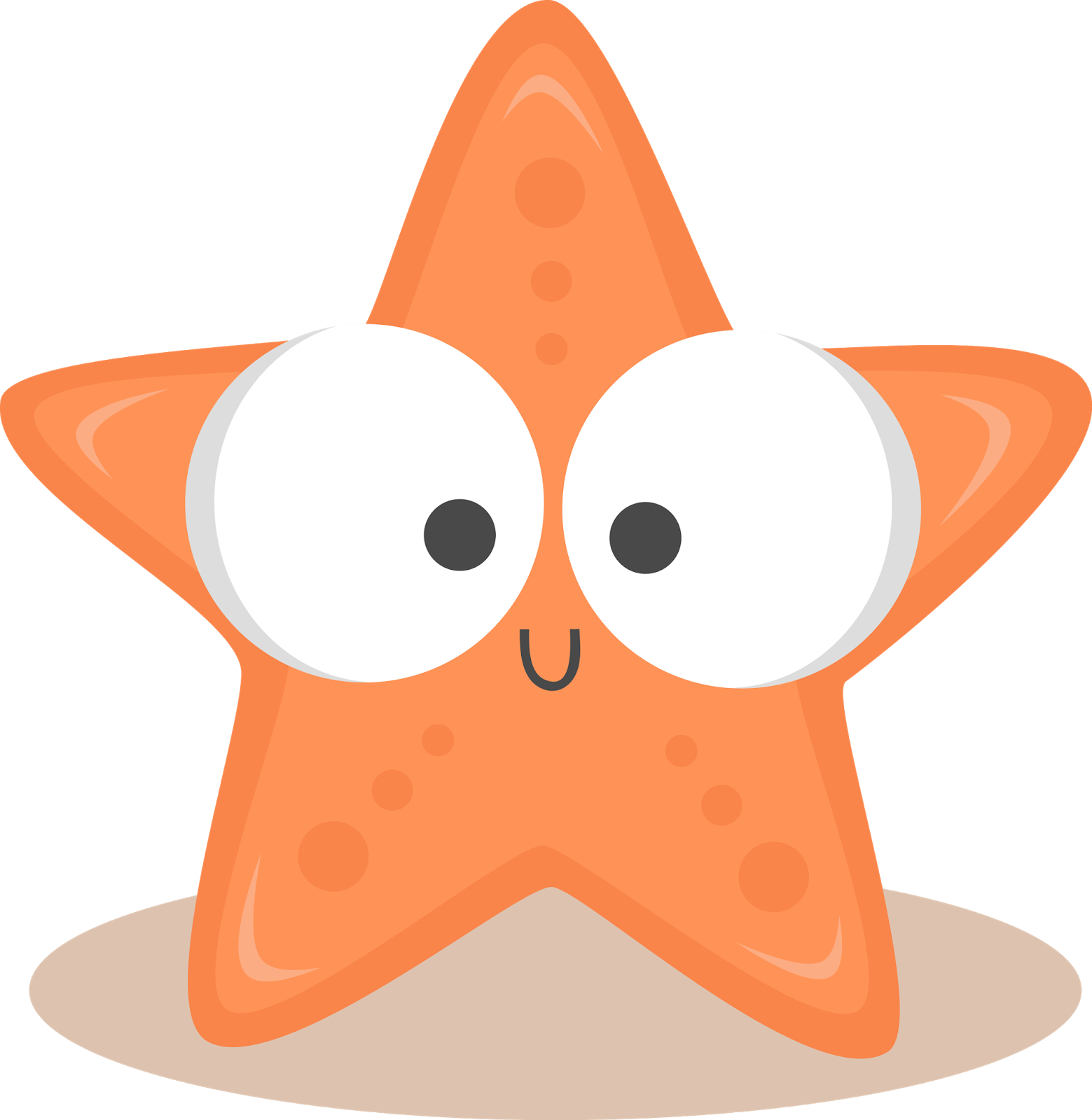 A Cartoon Starfish With Eyes And Mouth