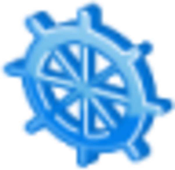 A Blue Ship Wheel With A Black Background