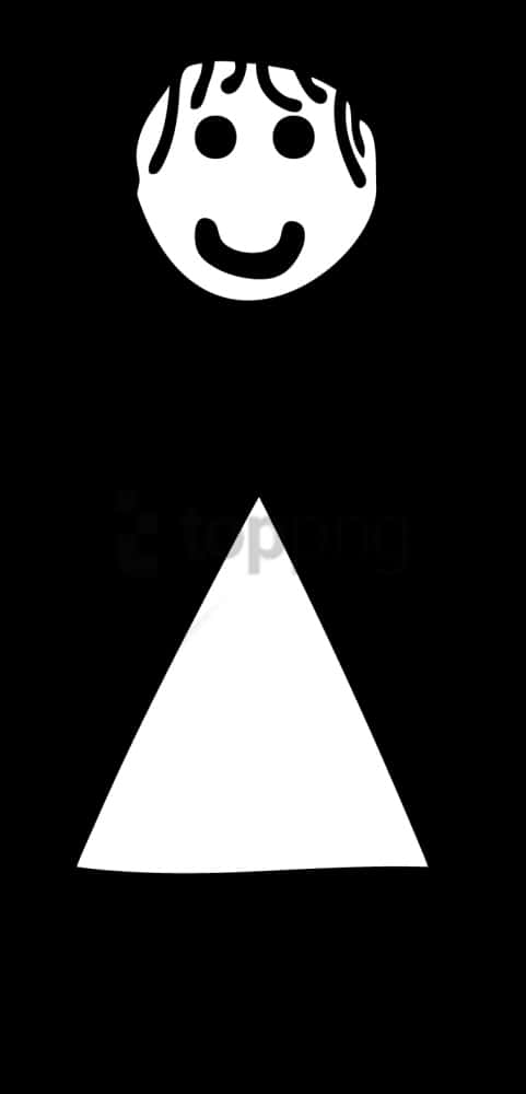 A White Triangle With A Black Background
