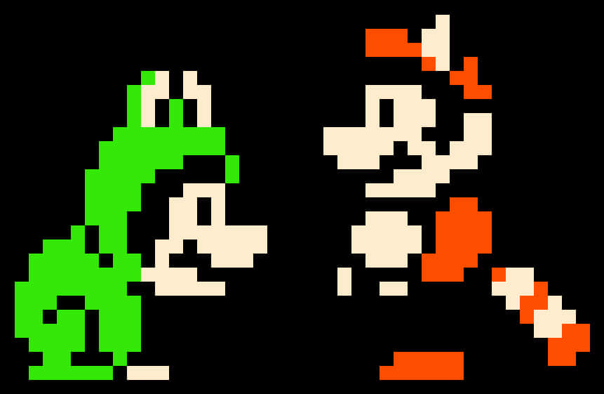 A Pixelated Cartoon Characters