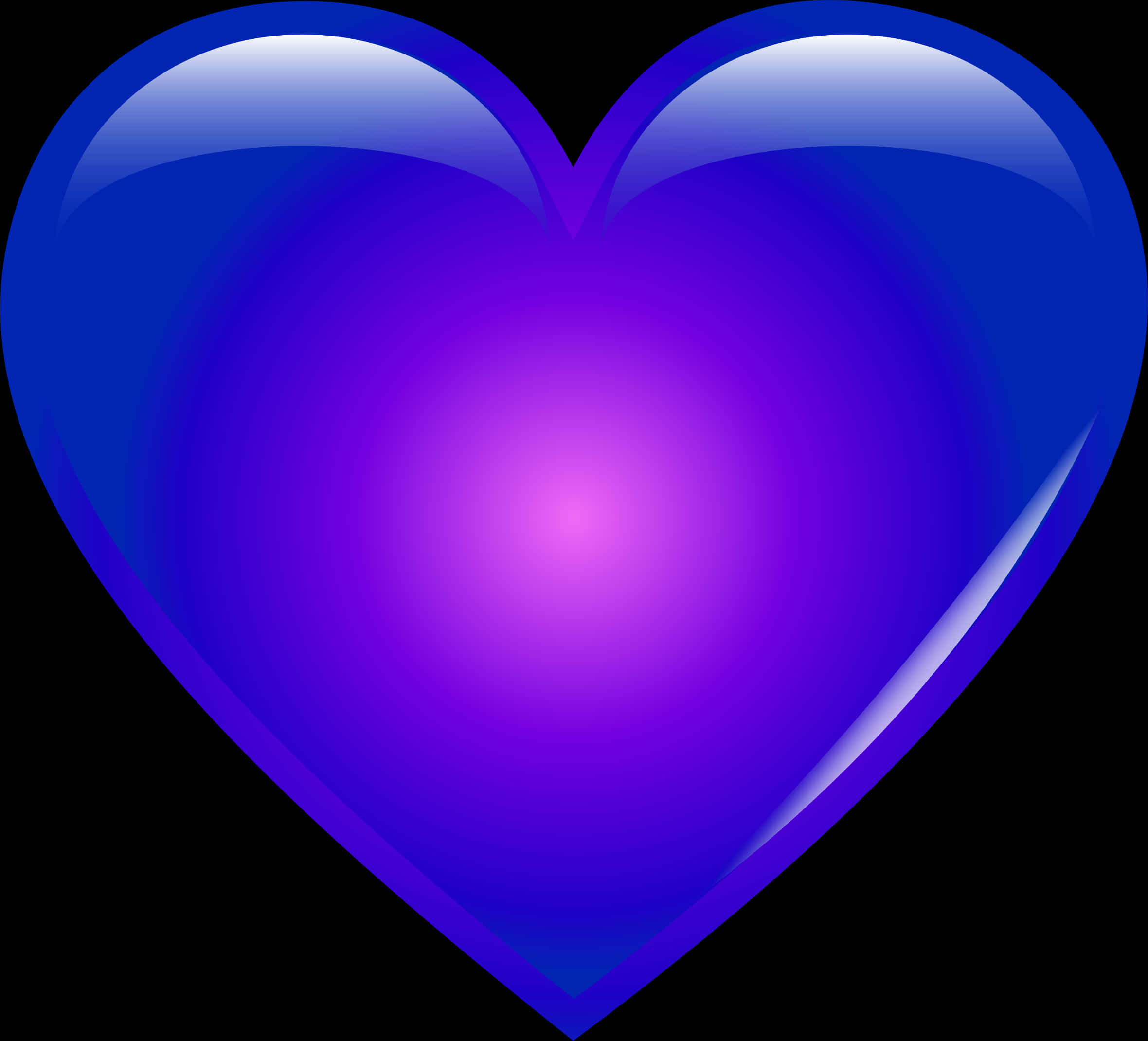 A Blue Heart With A Black Background