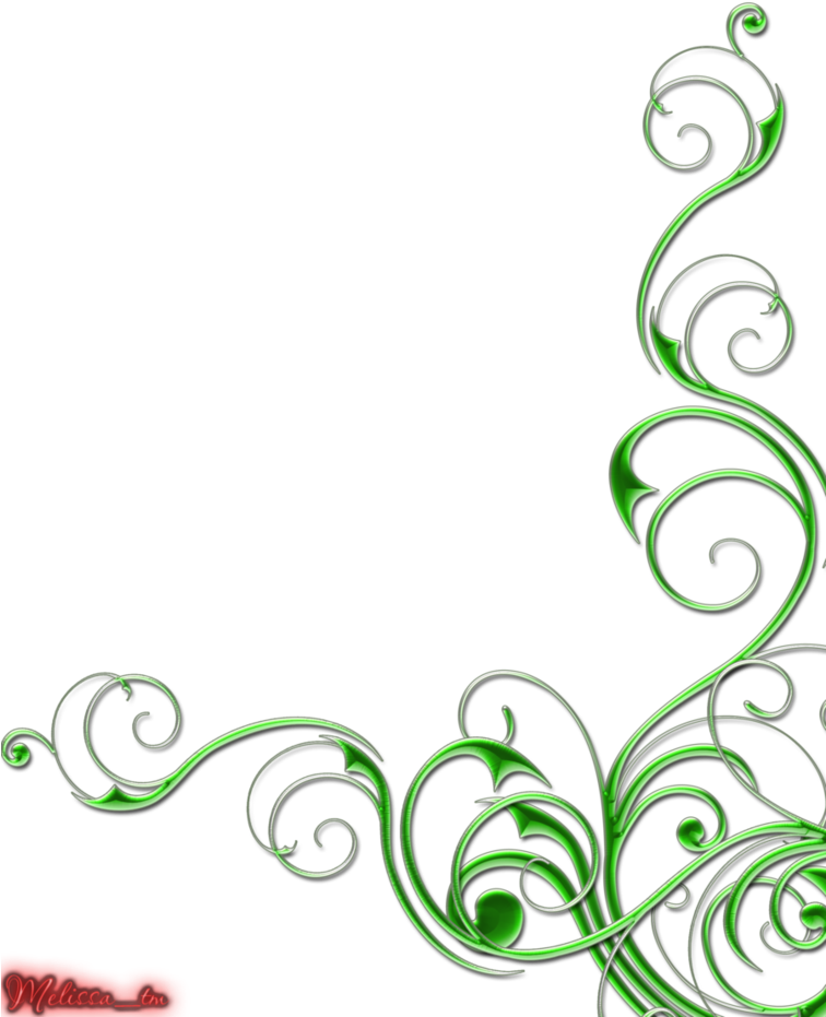 A Green And Black Floral Design