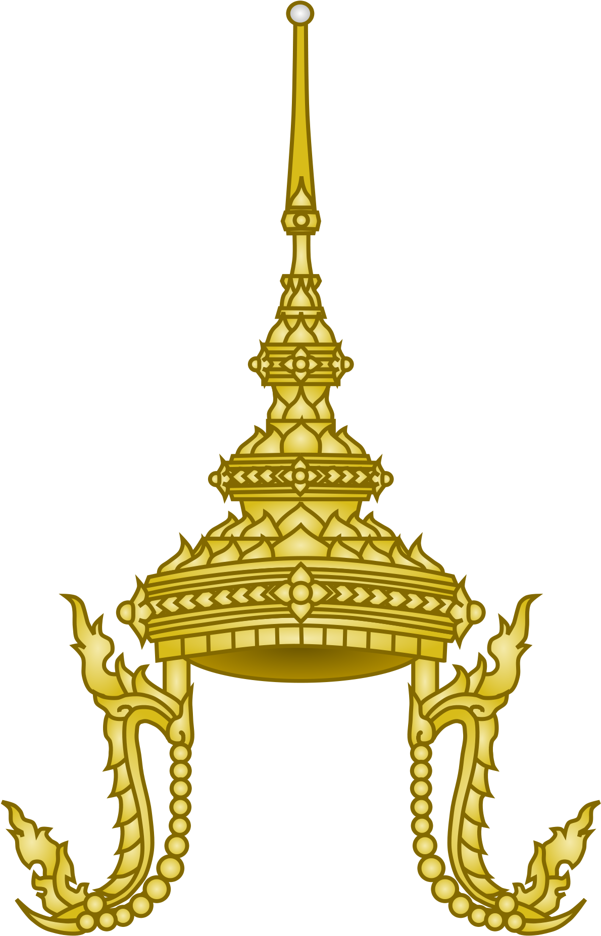 A Gold Ornate Structure With A Black Background