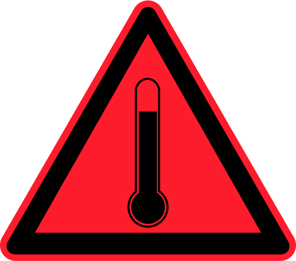 A Red Triangle Sign With A Thermometer