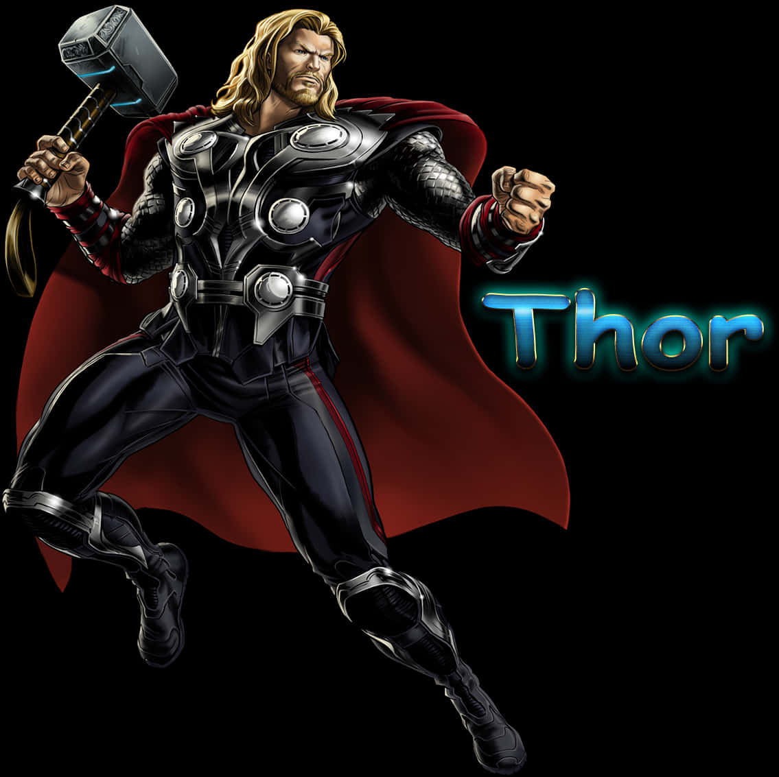 Avengers Thor Floating With Hammer