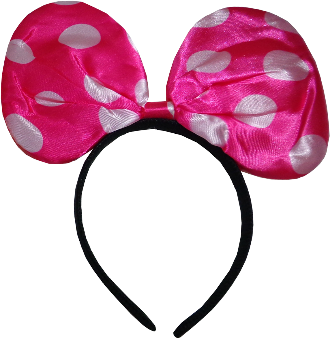A Pink And White Polka Dot Headband