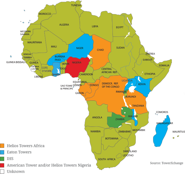 A Map Of Africa With Different Colored Countries/regions