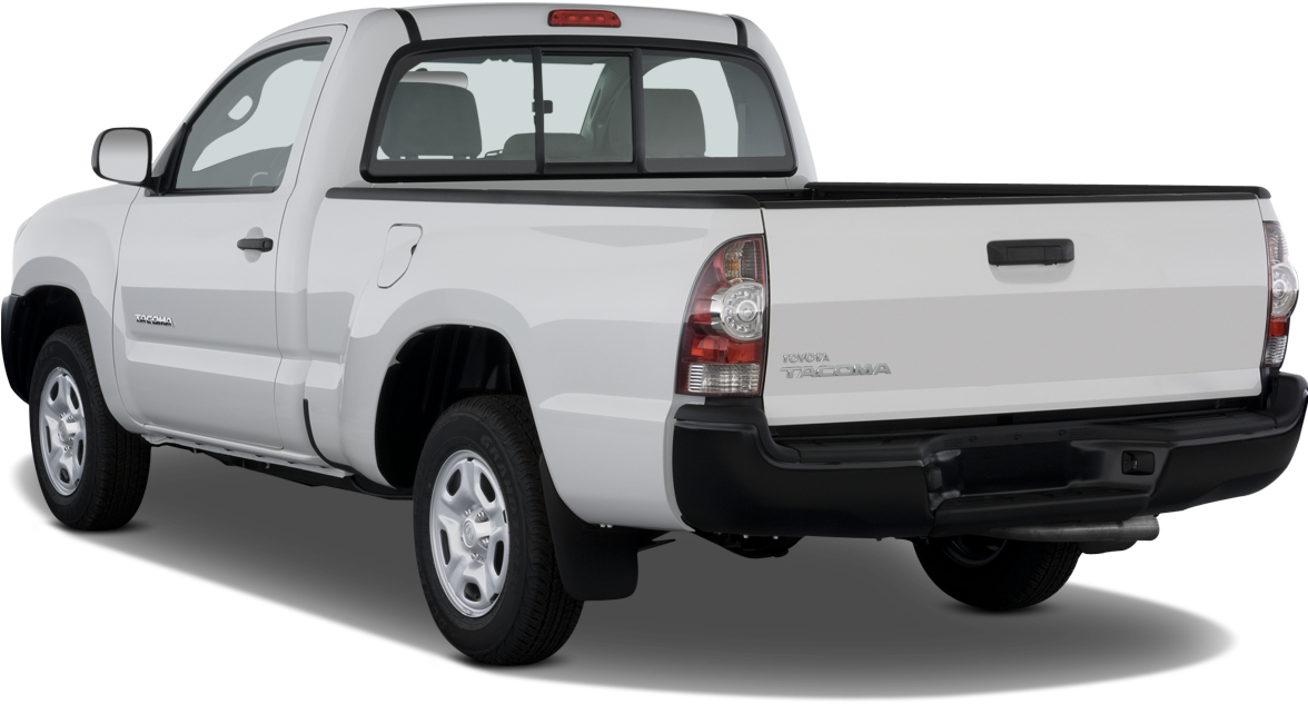 A White Pickup Truck With Black Background