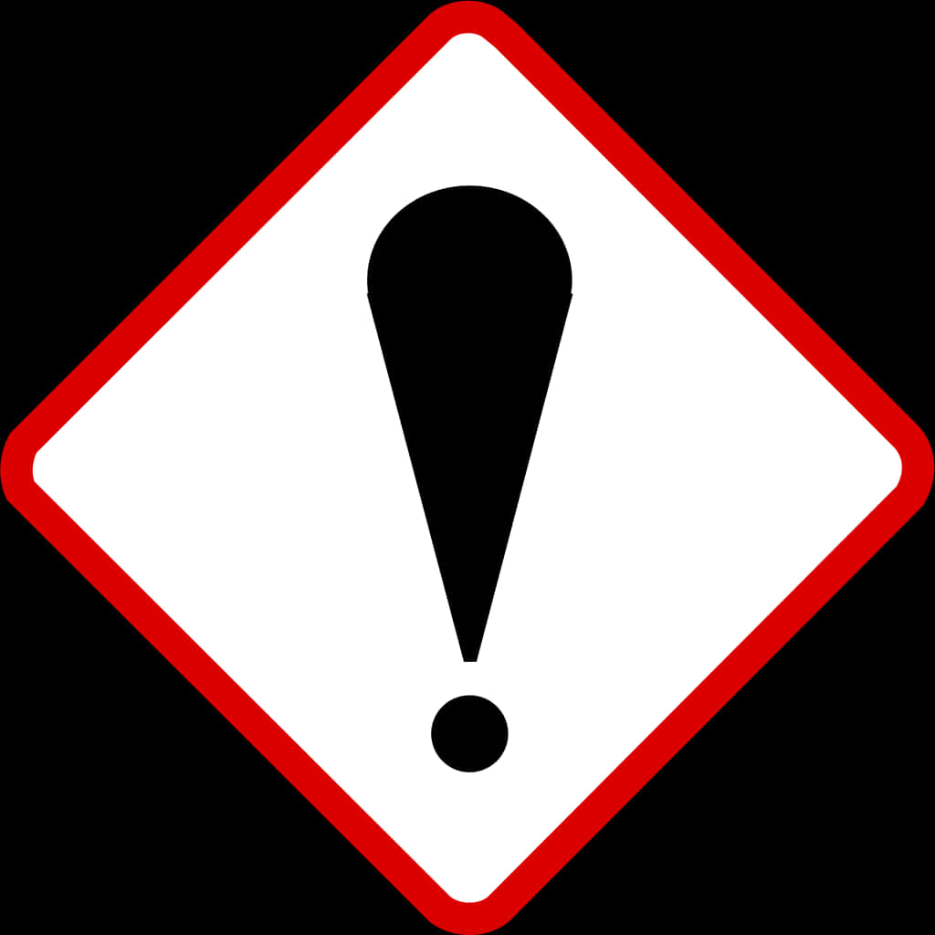 A Red And White Sign With A Black Exclamation Mark