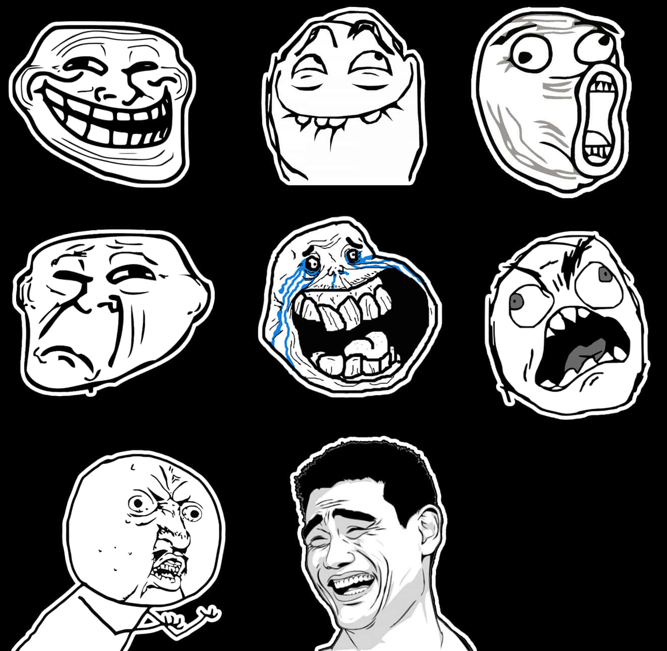Transparent Troll Face - Troll Face Faces, Hd Png Download