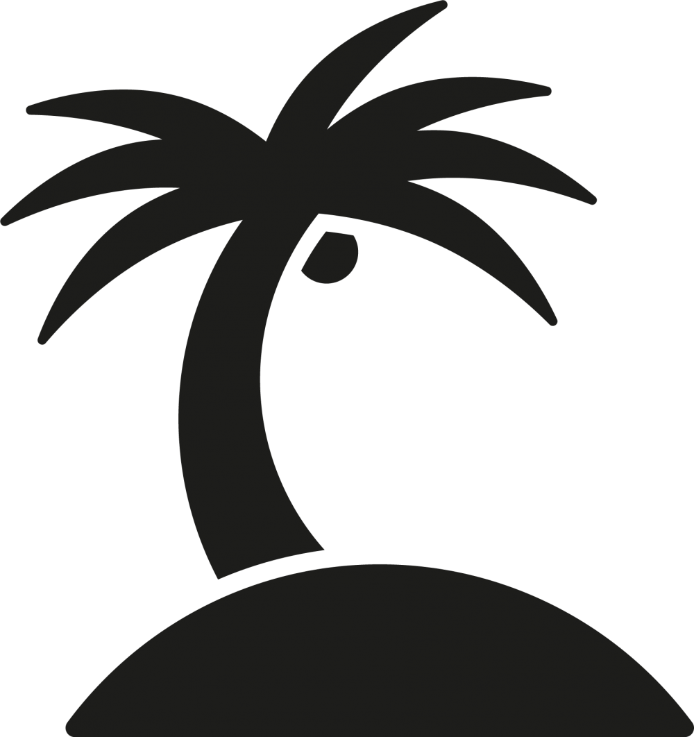 A Black Palm Tree On A Black Background