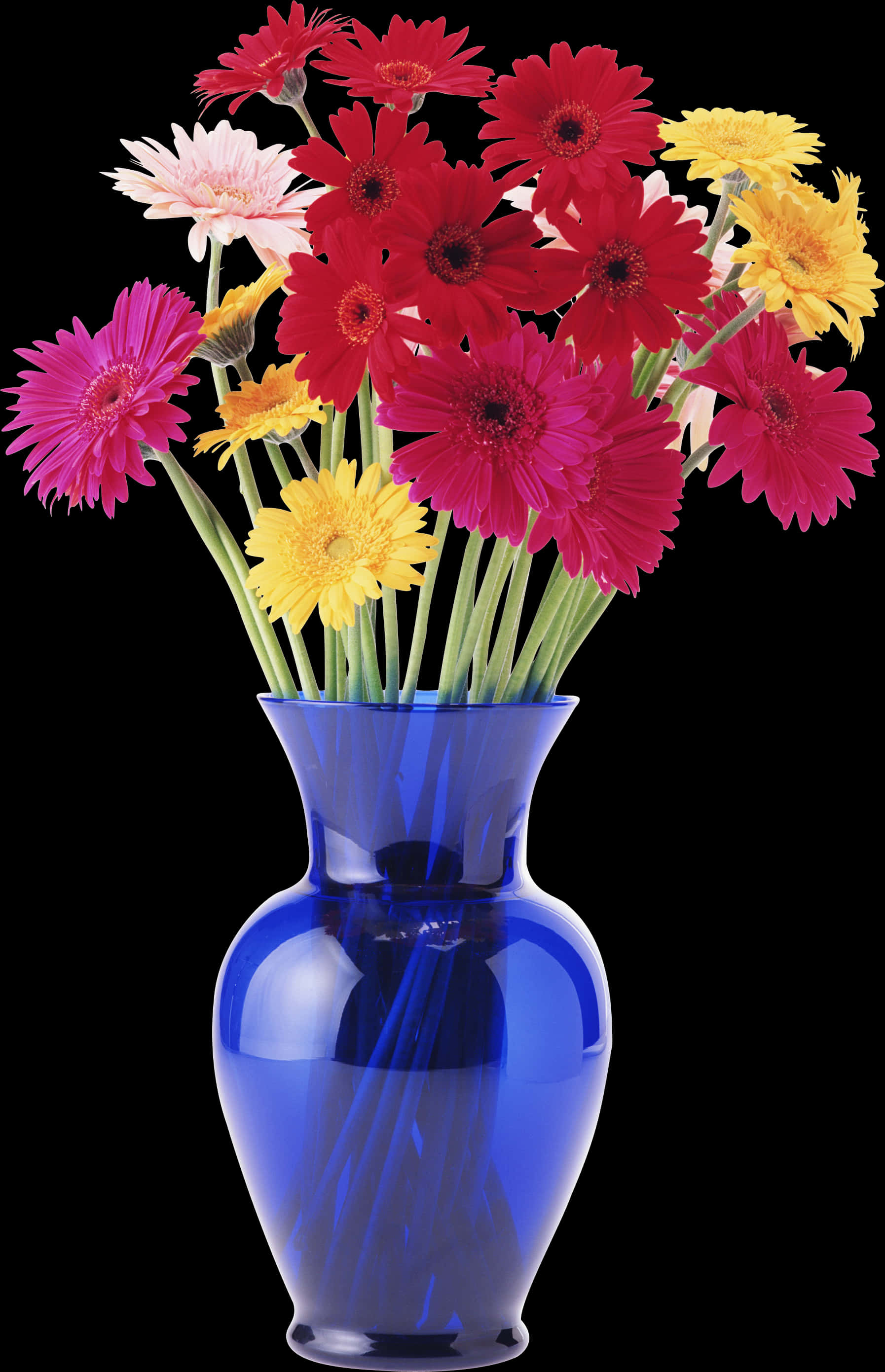 Transparent Vase Of Flowers