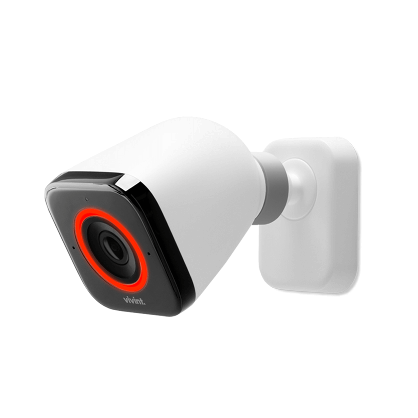 A White Camera With A Red Circle Around It