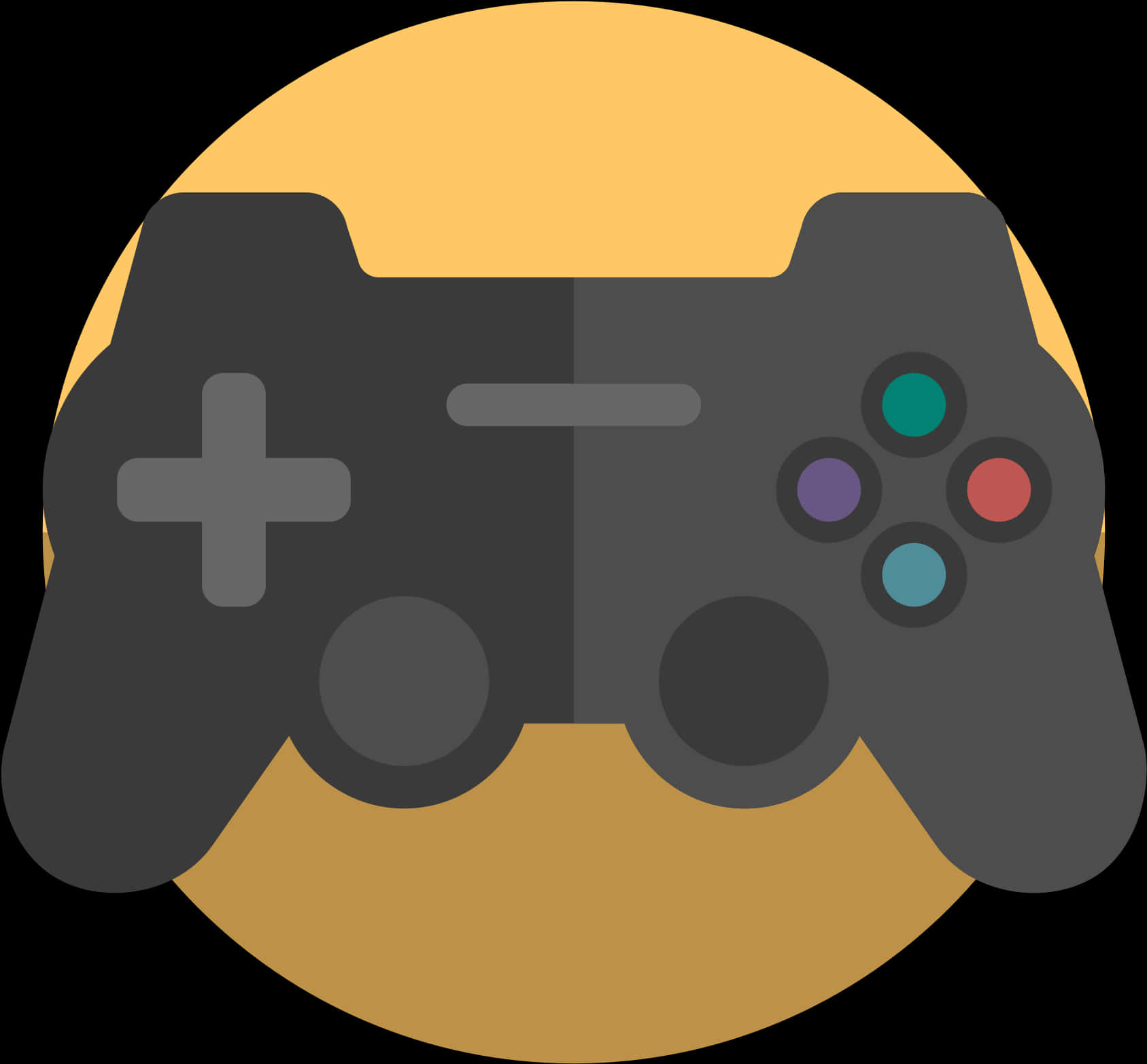 A Video Game Controller On A Yellow Circle