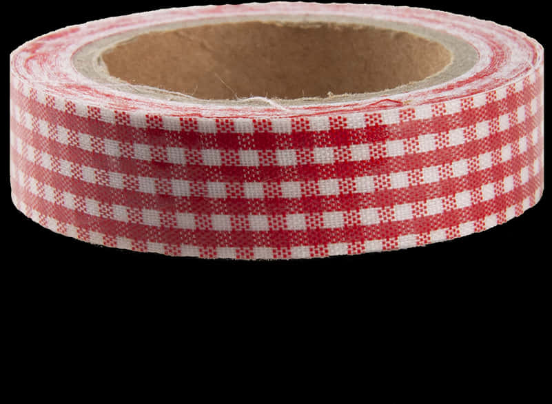 A Roll Of Red And White Checkered Tape