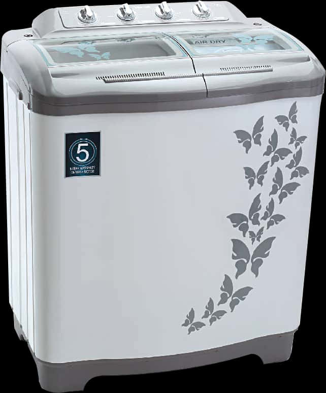A White And Grey Washing Machine