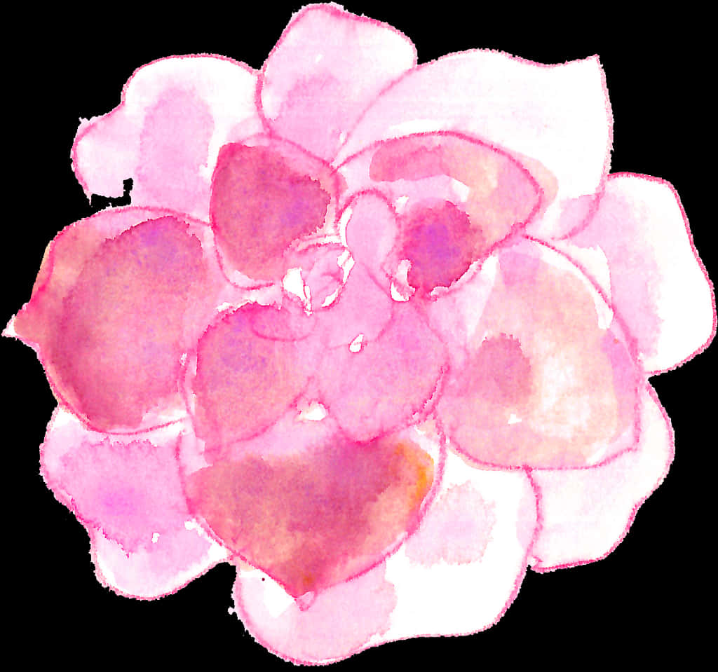 Watercolor Cute Cool Pink Flower