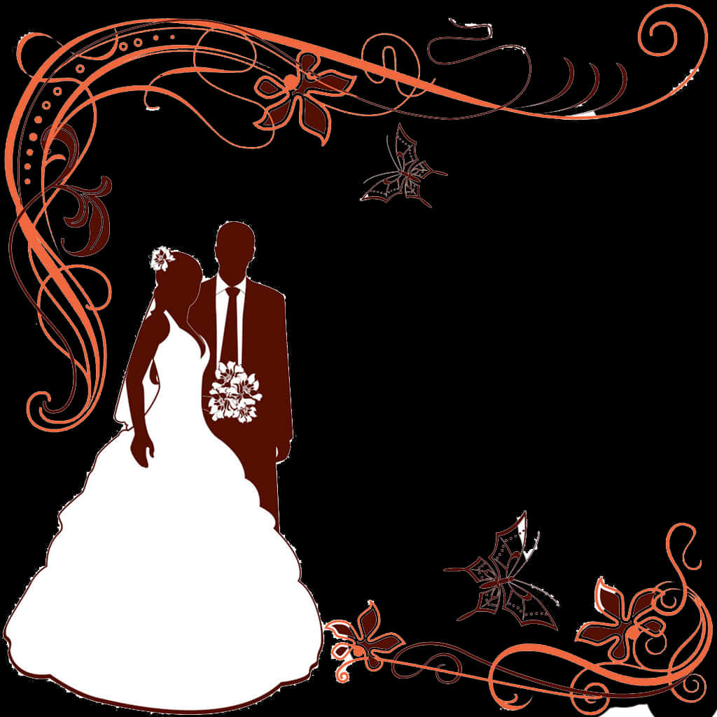 A Silhouette Of A Bride And Groom