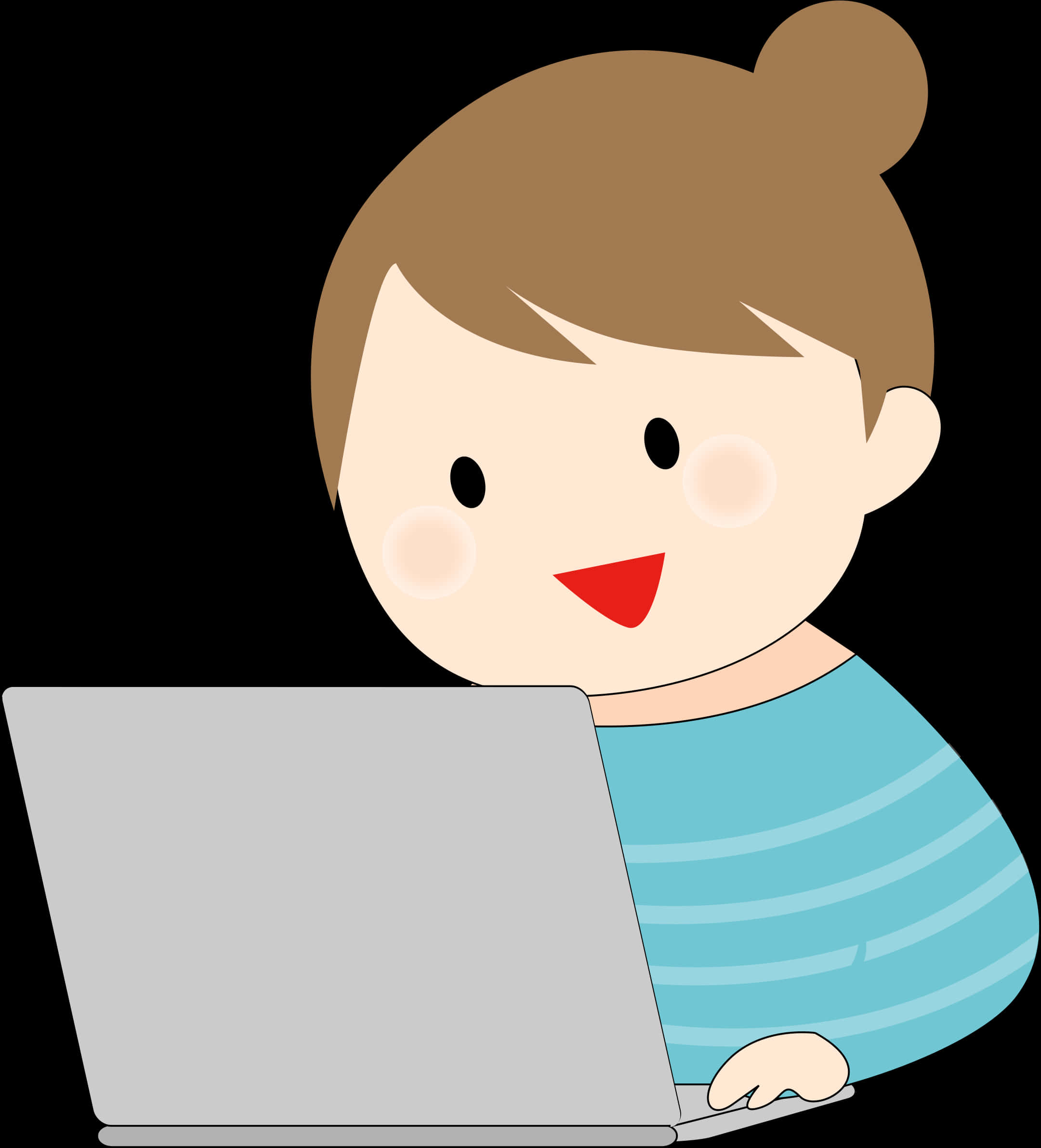 Transparent Woman Clipart Png - Woman Working On Laptop Clipart, Png Download