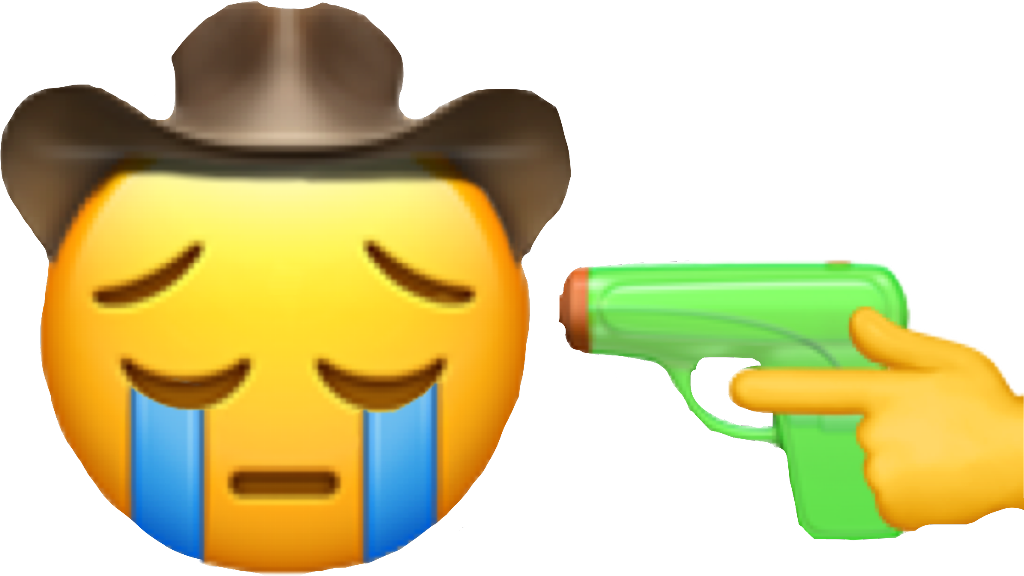 Sad Emoji With Gun