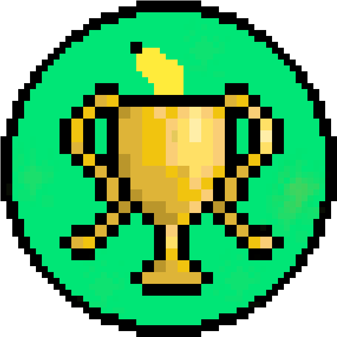 A Pixelated Trophy With A Banana In The Middle
