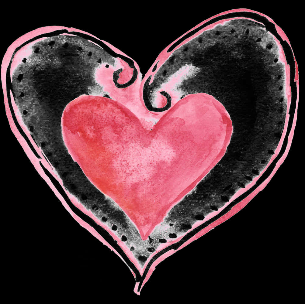 A Heart With A Black Background
