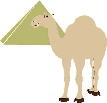 A Camel With A Triangular Object On Its Back