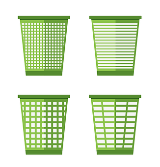 A Green Plastic Trash Can