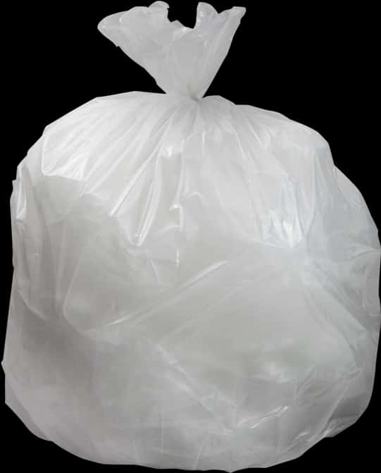 A White Plastic Bag With A Black Background