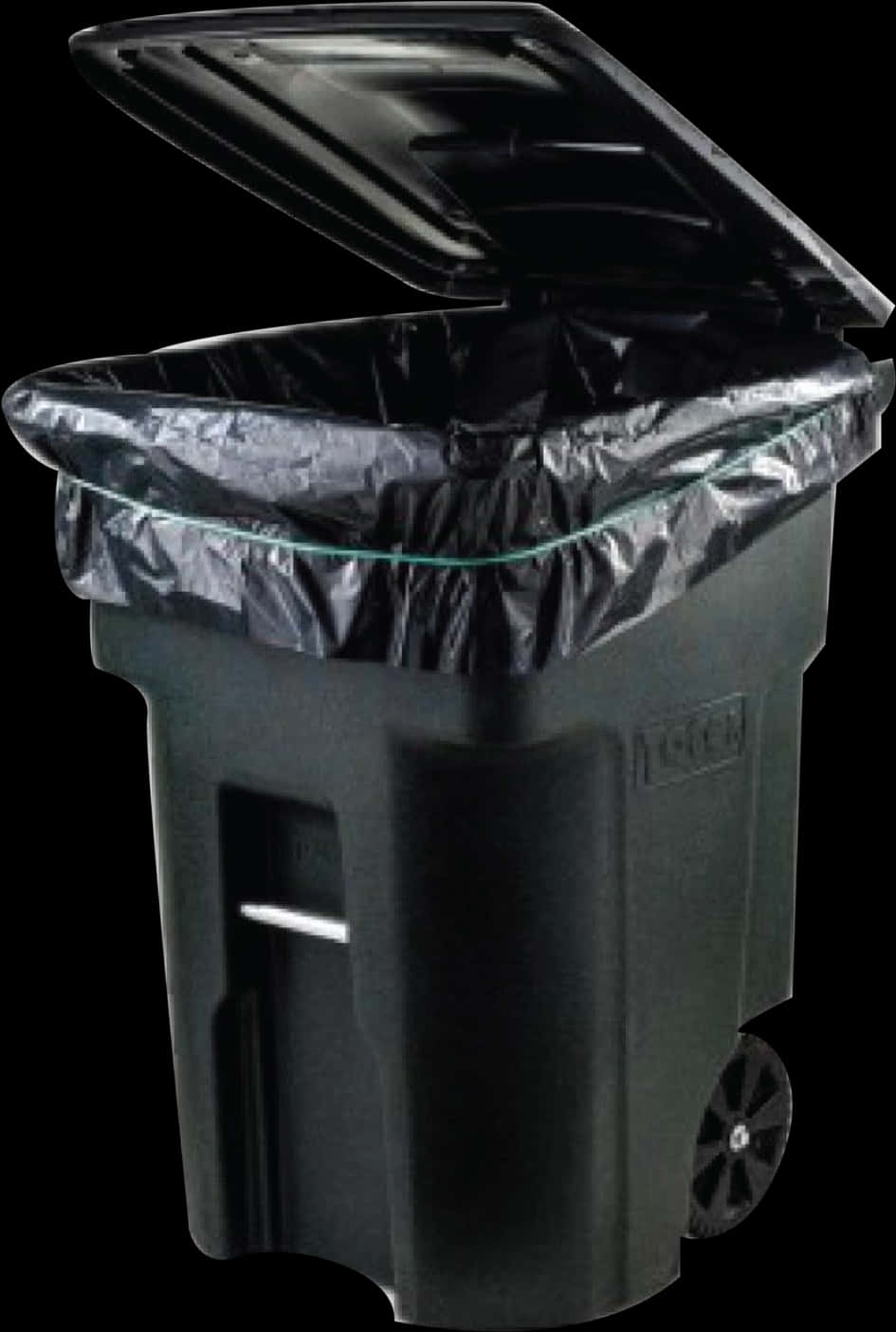 A Black Garbage Can With A Lid