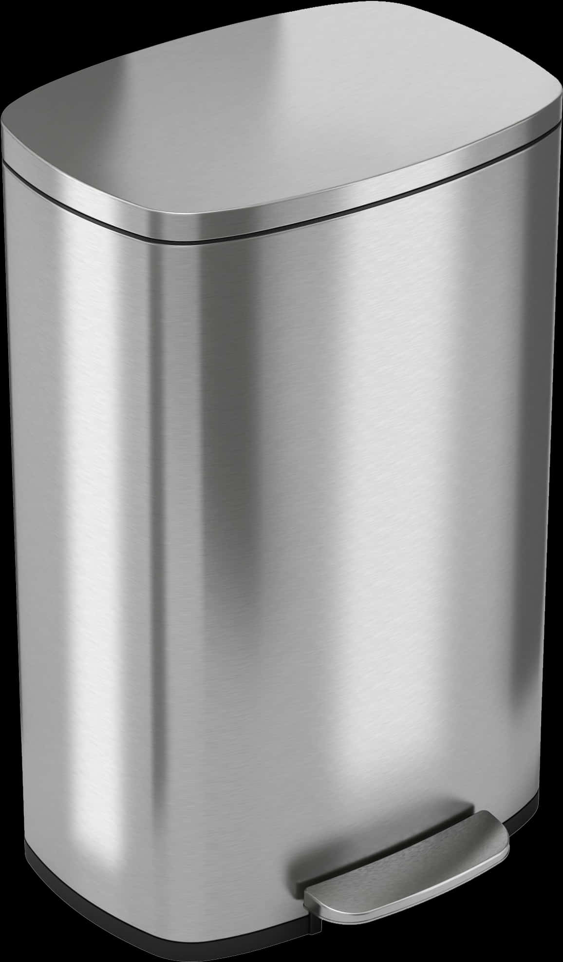 A Silver Trash Can With A Lid