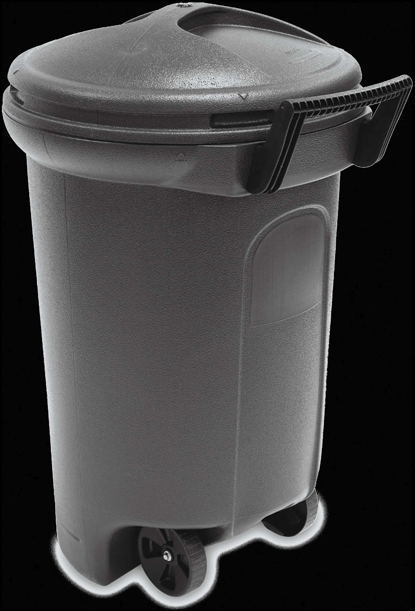A Grey Trash Can With A Lid