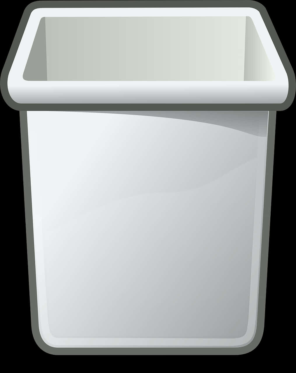 A White Trash Can With A Black Background